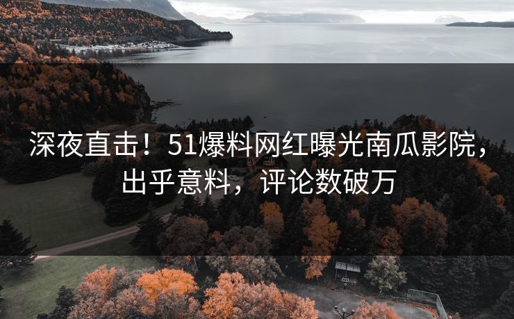 深夜直击！51爆料网红曝光南瓜影院，出乎意料，评论数破万