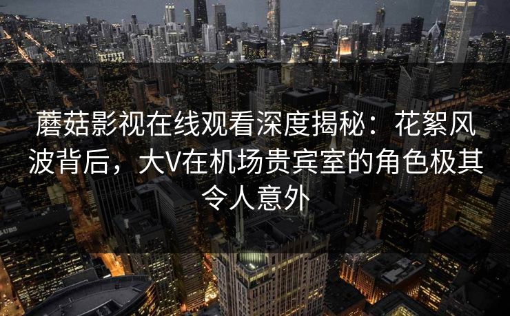 蘑菇影视在线观看深度揭秘：花絮风波背后，大V在机场贵宾室的角色极其令人意外