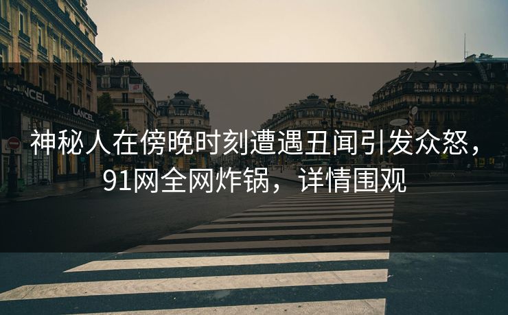 神秘人在傍晚时刻遭遇丑闻引发众怒,91网全网炸锅,详情围观