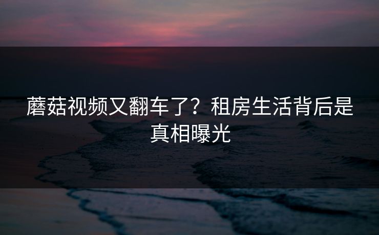 详细阅读:蘑菇视频又翻车了?租房生活背后是真相曝光 蘑菇视频又翻车了?租房生活背后是真相曝光